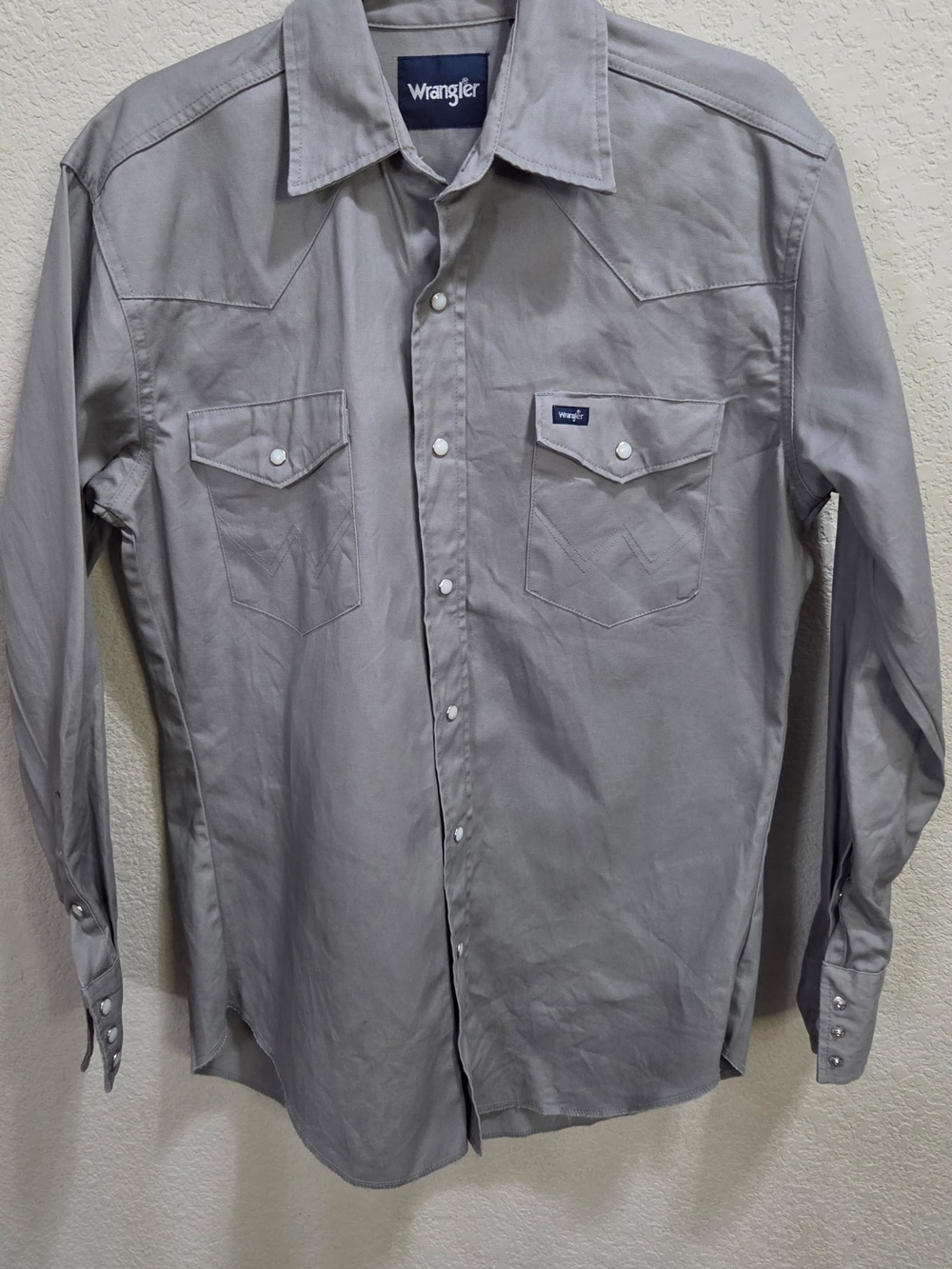 Wrangler Light Gray Western Snap-Front Shirt
